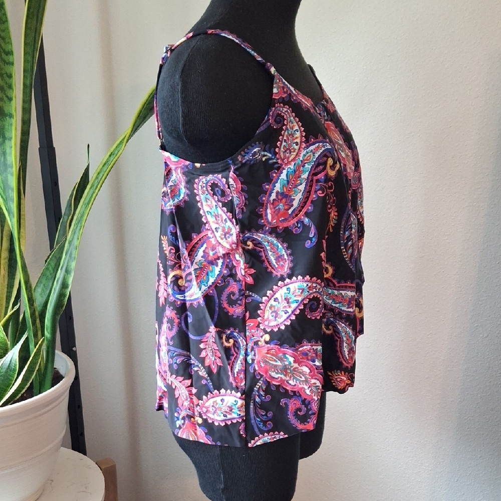 Island Escape Pink and Blue Sleeveless Fitted Swim Top Size 8 - Picture 7 of 13